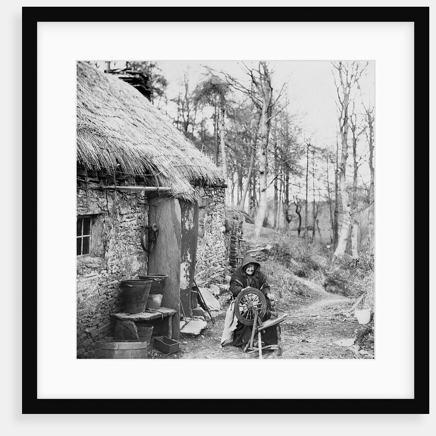 Old Lady at her Spinning Wheel, Isle of Man by George Bellett Cowen
